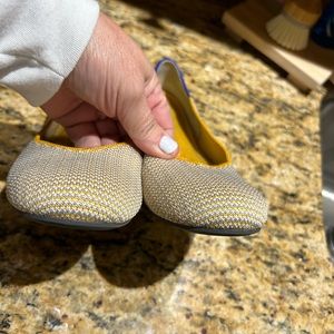 Authentic Rothy’s Yellow Plaid Round Toe